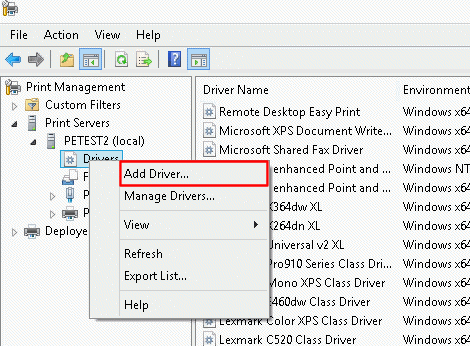 Other driver installation paths in Windows 8 | Lexmark X734